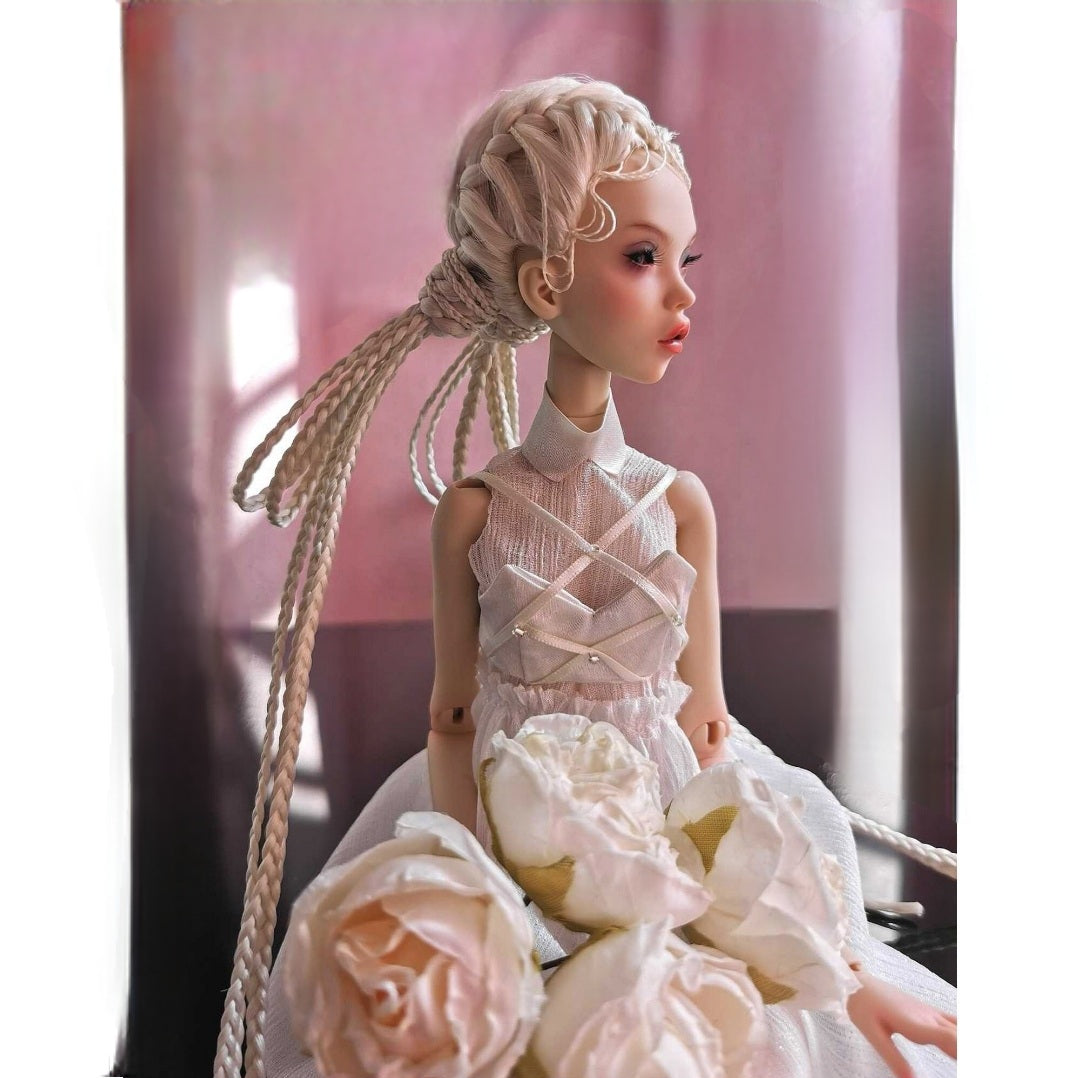 Handmade Intricately Braided BJD Doll Wig 4-5in