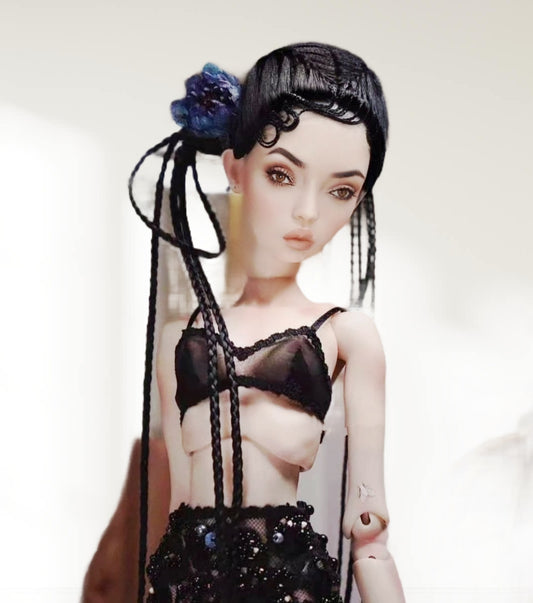 Handmade Intricately Braided BJD Doll Wig 4-5in
