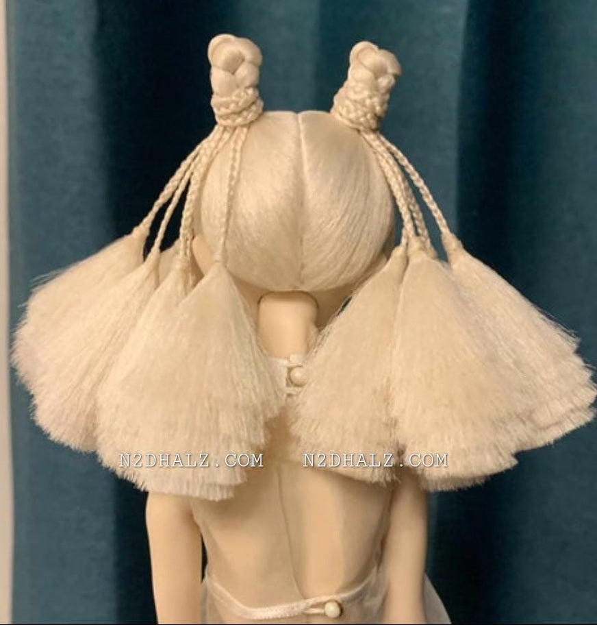 Handmade Silk Wig Braids & Fringe Pom-poms