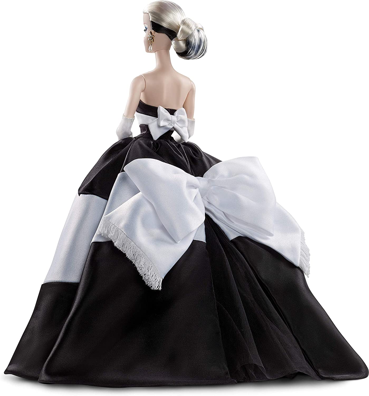 BARBIE SILKSTONE BLACK & WHITE FOREVER GLAMOUR EVENING GOWN