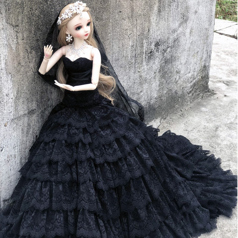 Handmade beautiful BJD 60CM In Elegant Black Wedding Dress