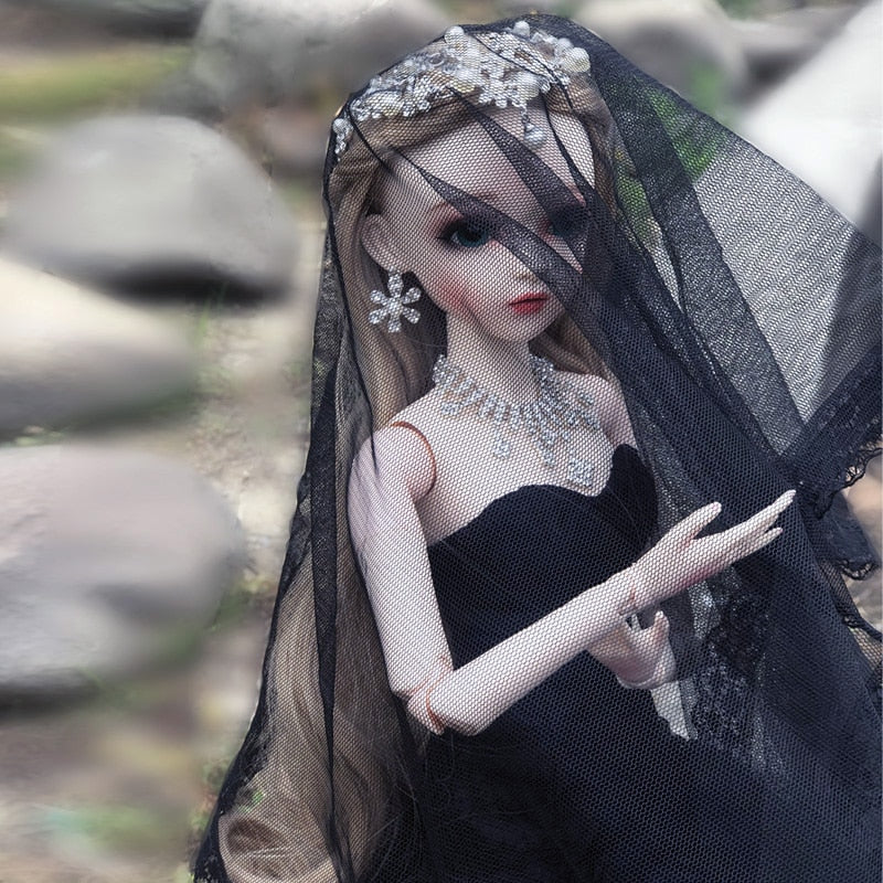 Handmade beautiful BJD 60CM In Elegant Black Wedding Dress