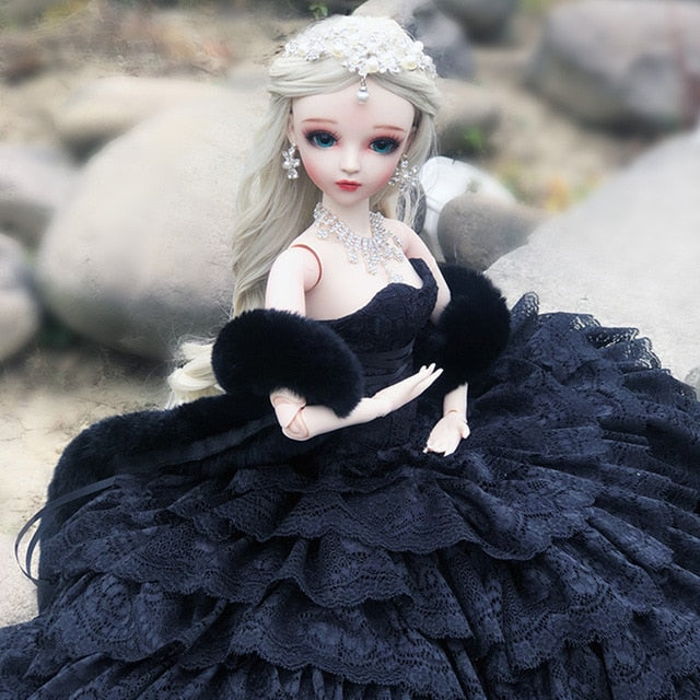 Handmade beautiful BJD 60CM In Elegant Black Wedding Dress