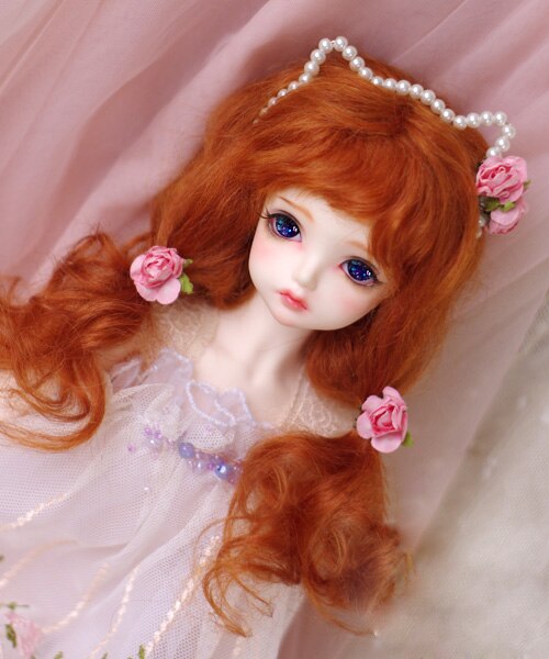 BJD doll wigs radish red Mohair wigs for 1/3 1/4 1/6 1/8 1/12 BJD DD SD MSD YOSD doll long curly hair wigs doll accessories