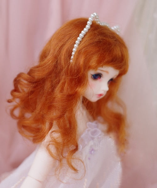 BJD doll wigs radish red Mohair wigs for 1/3 1/4 1/6 1/8 1/12 BJD DD SD MSD YOSD doll long curly hair wigs doll accessories