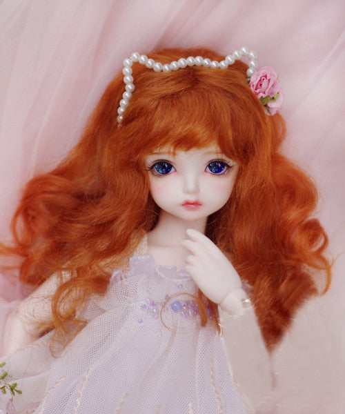 BJD doll wigs radish red Mohair wigs for 1/3 1/4 1/6 1/8 1/12 BJD DD SD MSD YOSD doll long curly hair wigs doll accessories