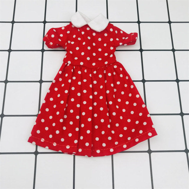 New 1pcs Doll collar dress Blyth doll clothes cute princess dress suitable for Barbie Blyth Azone BJD 1/6 Doll Accessories