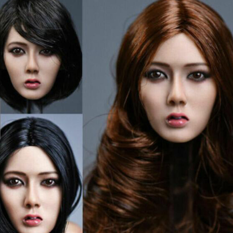 YMTOYS Asia Girl Xiu Head Sculpt Model w/Long/short  hair fits Figure Doll