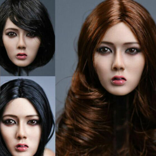 YMTOYS Asia Girl Xiu Head Sculpt Model w/Long/short  hair fits Figure Doll